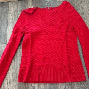 Red American Eagle knit sweater with zipper detail